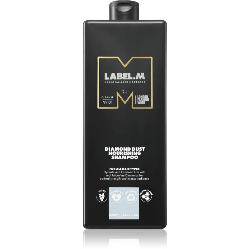 label.m Diamond Dust Nourishing Shampoo tápláló sampon minden hajtípusra 1000 ml