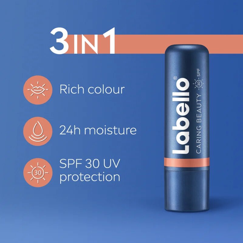 Labello Caring Beauty tonizáló ajakbalzsam árnyalat Nude 48 ml