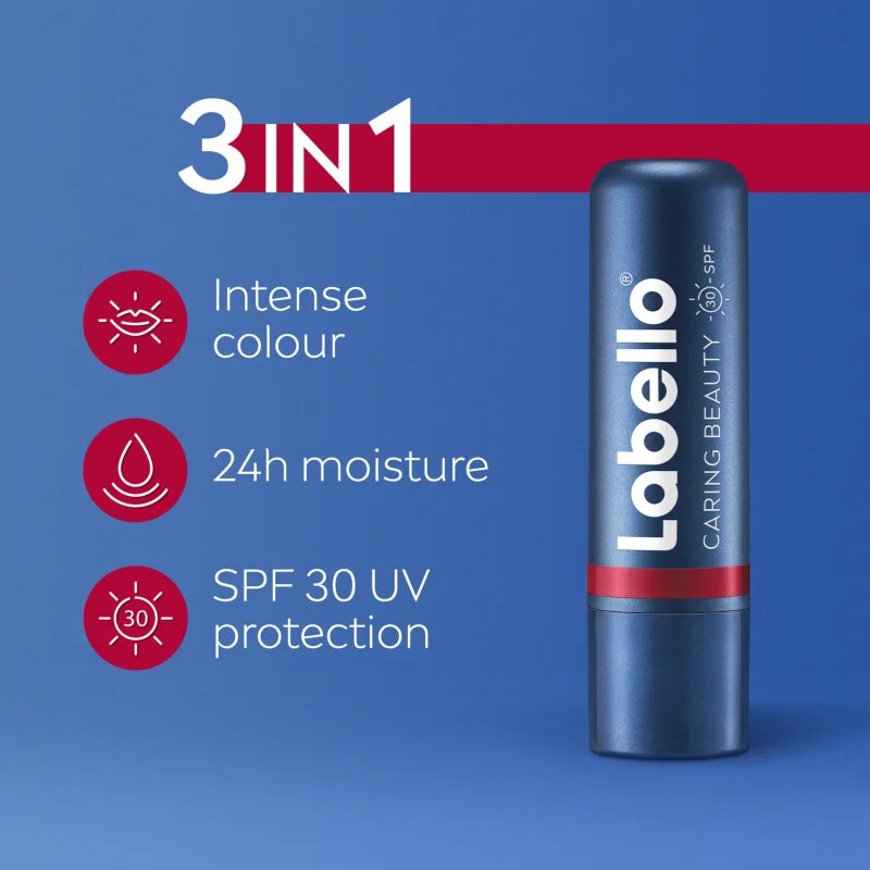 Labello Caring Beauty tonizáló ajakbalzsam árnyalat Red 4.8 g