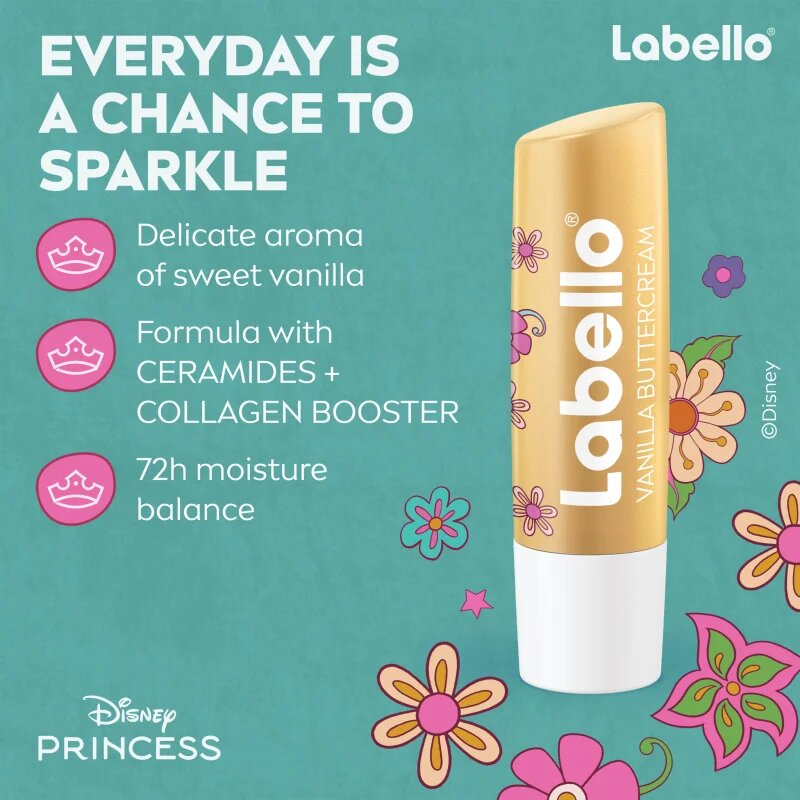 Labello Disney Princess Vanilla Buttercream hidratáló ajakbalzsam 4.8 g