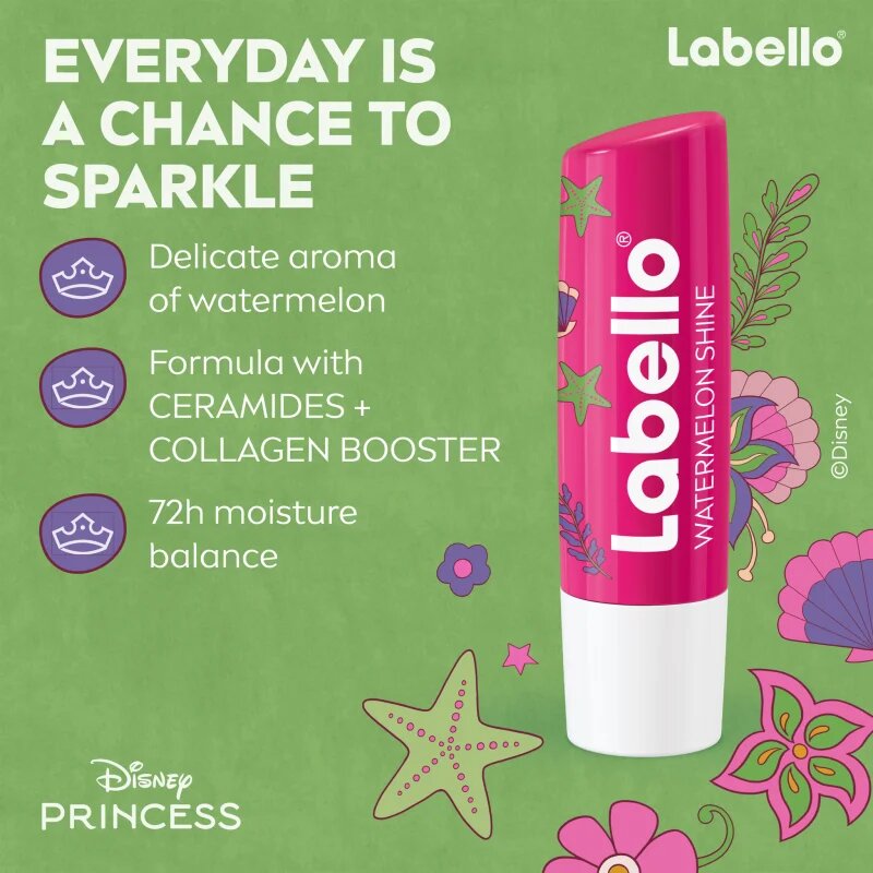 Labello Disney Princess Watermelon Shine hidratáló ajakbalzsam 4.8 g