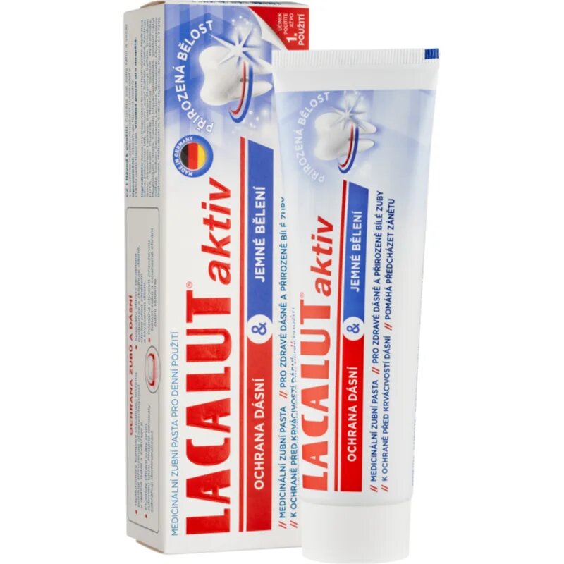 Lacalut Aktiv fehérítő fogkrém az egészséges fogakért és ínyért 75 ml