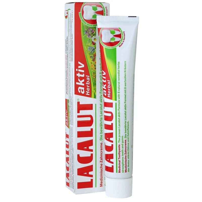 Lacalut Aktiv Herbal fogkrém a fogak és az íny erősítésére 75 ml