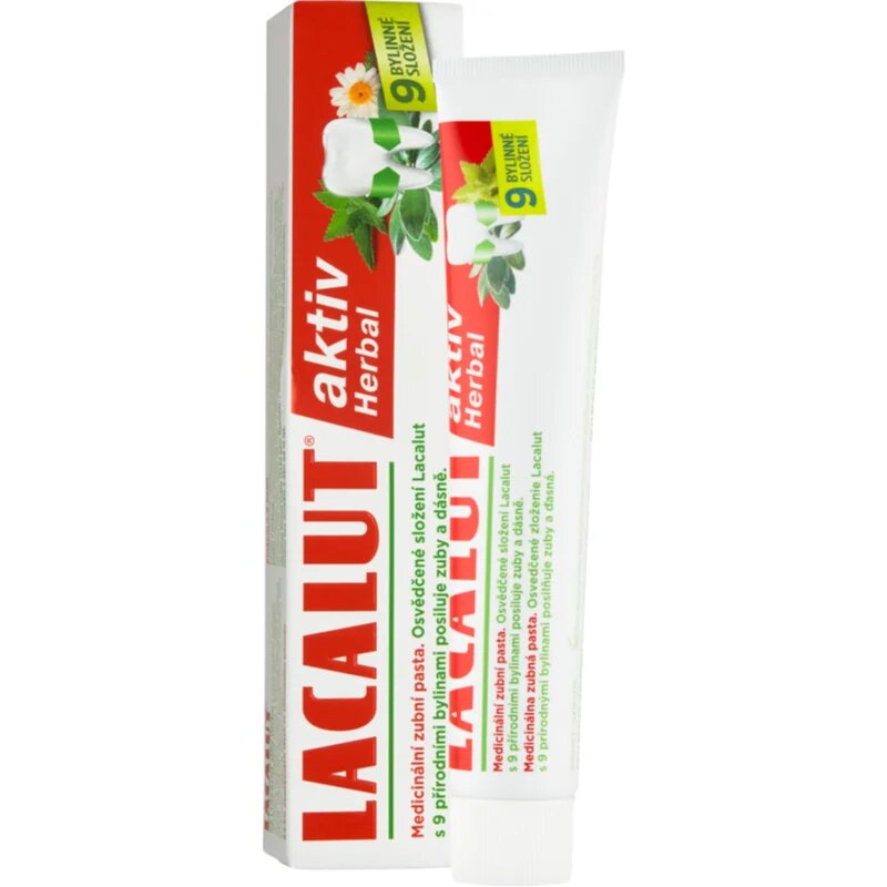 Lacalut Aktiv Herbal fogkrém a fogak és az íny erősítésére 75 ml