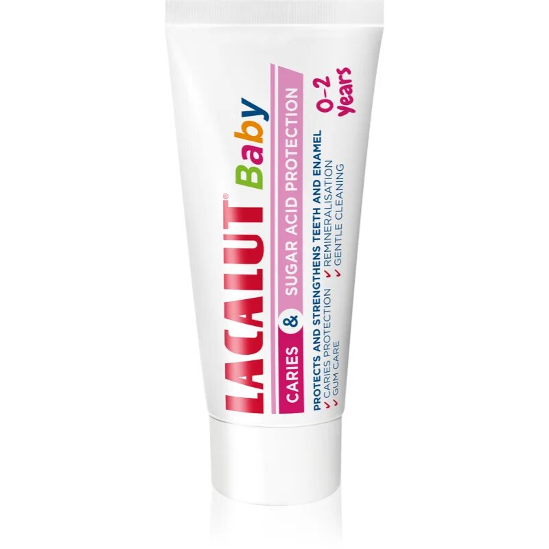 Lacalut Baby Caries and Sugar Acid Protection 0-2 Years fogkrém gyermekeknek ízesítéssel Raspberry&Banana 55 ml