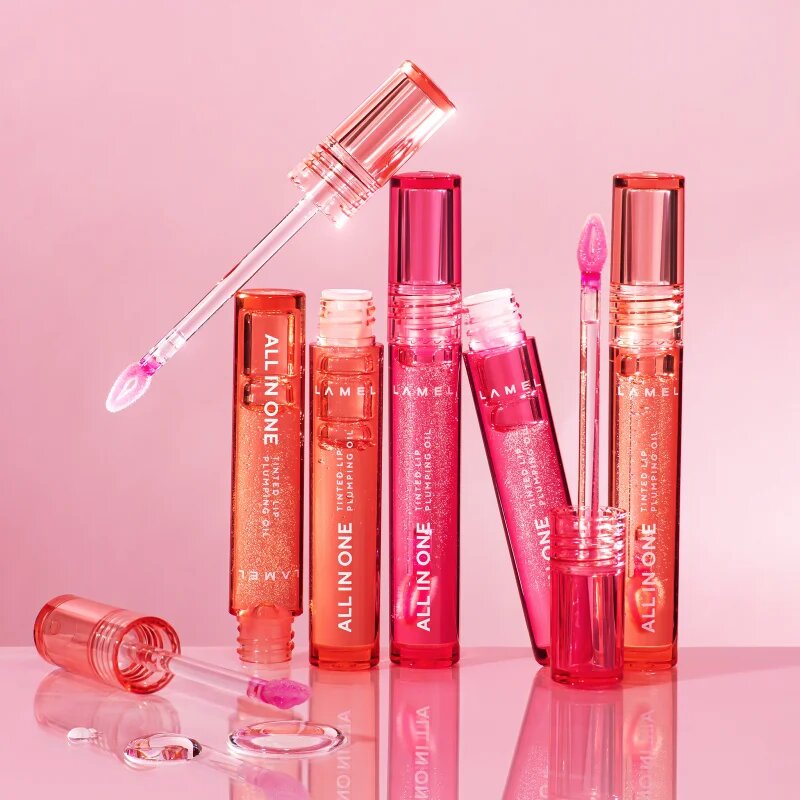 LAMEL All in One Lip Tinted Plumping Oil tonizáló olaj az ajkakra dúsabb hatásért № 403 Watermelon 3 ml