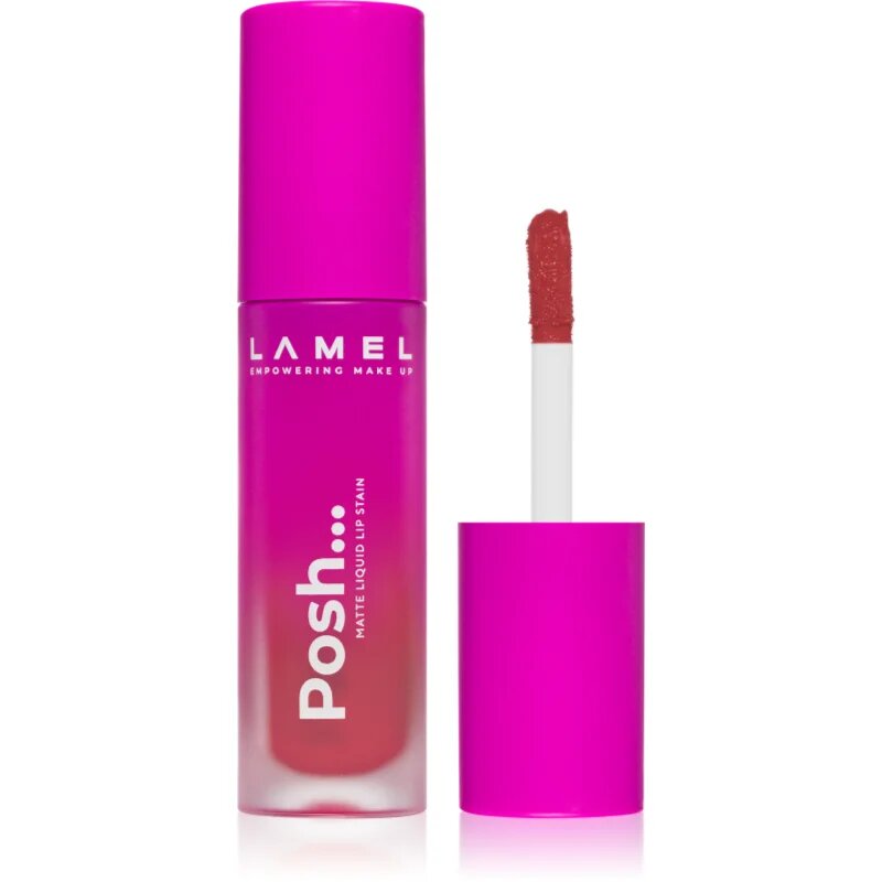 LAMEL Posh Matte Liquid Lip Stain tartós matt folyékony rúzs árnyalat №405 Punch Pin 4 g