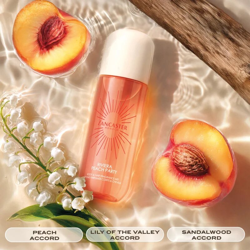 Lancaster Eau de Hair & Body Mist parfümözött spray arcra testre és hajra illatok Peach Party 236 ml