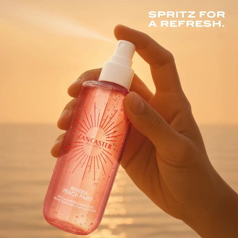 Lancaster Eau de Hair & Body Mist parfümözött spray arcra testre és hajra illatok Peach Party 236 ml