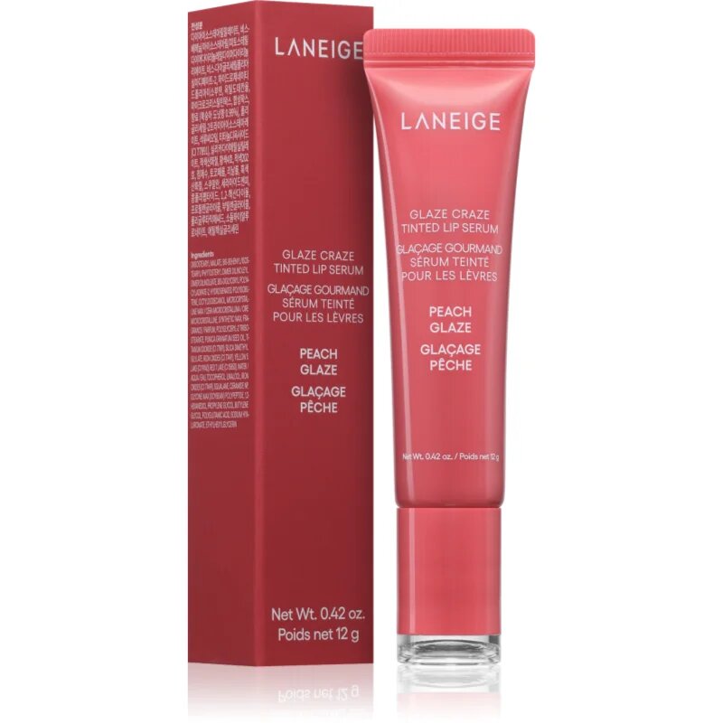 LANEIGE Glaze Craze Tinted Lip Serum tonizáló ajakbalzsam árnyalat Peach Glaze 12 g