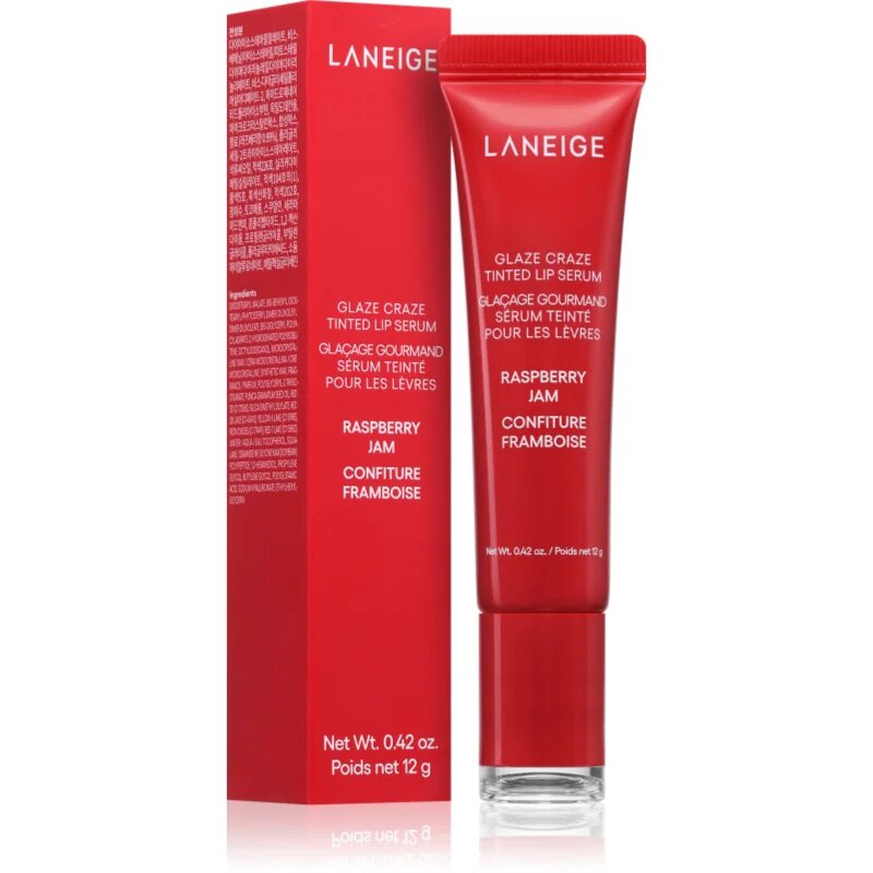 LANEIGE Glaze Craze Tinted Lip Serum tonizáló ajakbalzsam árnyalat Raspberry Jam 12 g