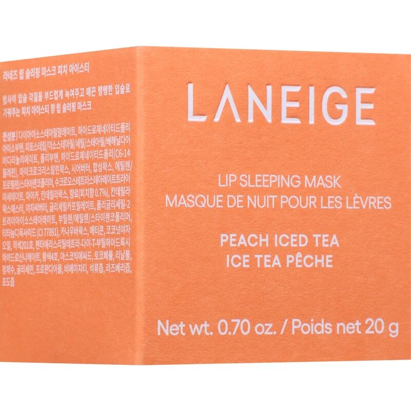 LANEIGE Lip Sleeping Mask éjszakai regeneráló maszk az ajkakra árnyalat Peach Iced Tea 20 g