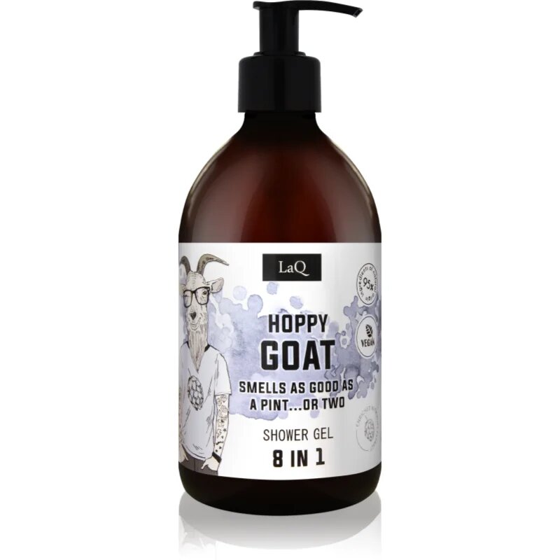 LaQ Goat From Poznaň felfrissítő tusfürdő gél 8 in 1 komlótoboz kivonattal 500 ml
