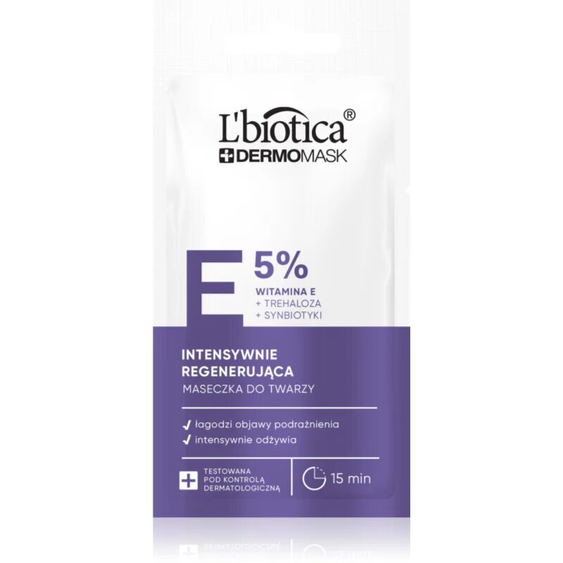 L’biotica DermoMask E 5% intenzív regeneráló maszk az arcra 8 ml