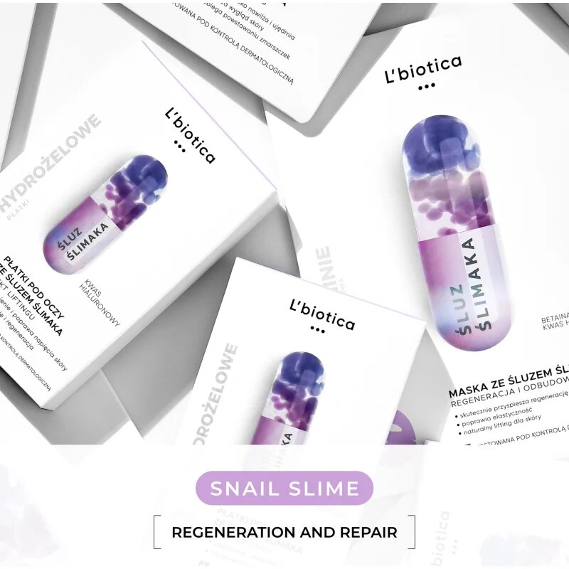 L’biotica Eye Patches Rejuvenating simító szemkörnyék maszk csigakivonattal 1 db
