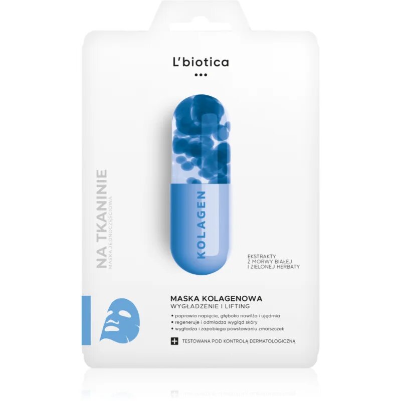 L’biotica Masks Collagen Platinium arcmaszk kollagénnel 23 ml