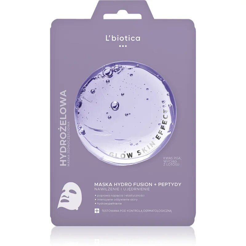 L’biotica PGA Hydro Fusion + Peptides intenzív hidrogélmaszk egységesíti a bőrszín tónusait 1 db