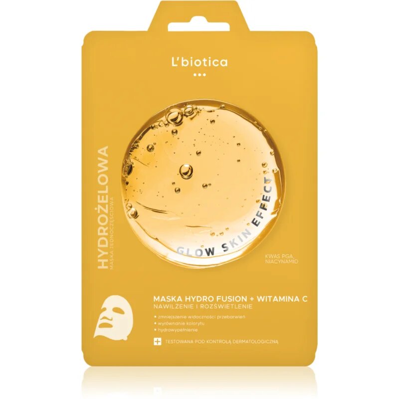 L’biotica PGA Hydro Fusion + Vitamin C intenzív hidrogélmaszk az élénk bőrért 1 db