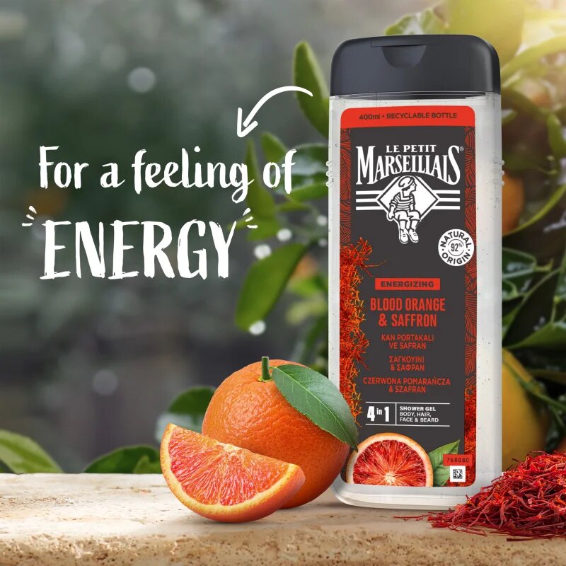 Le Petit Marseillais Blood Orange & Saffron tusfürdő gél 4 in 1 uraknak 400 ml