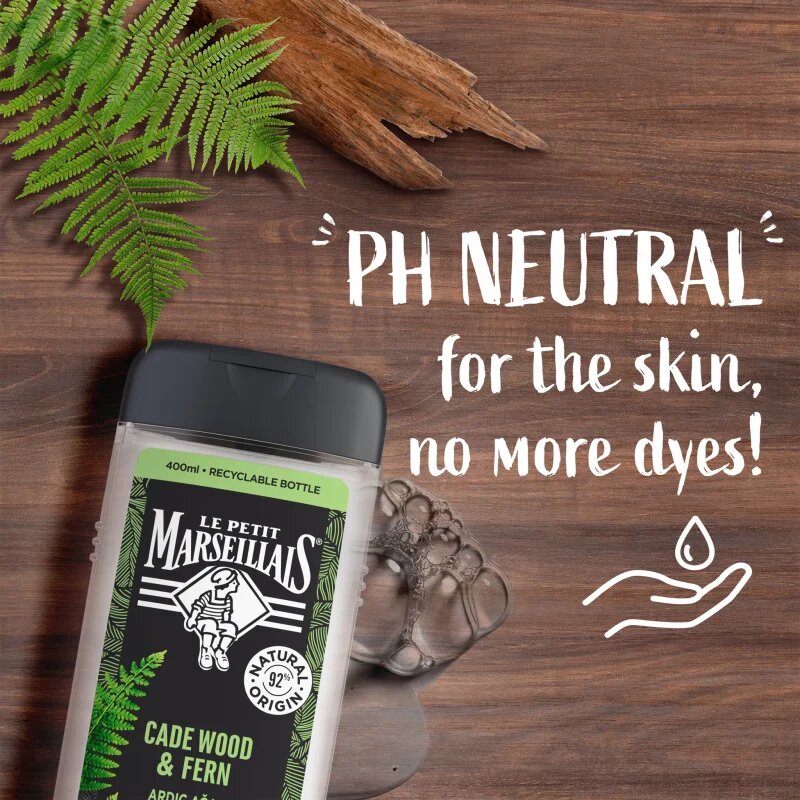 Le Petit Marseillais Cade Wood & Fern tusfürdő gél 4 in 1 uraknak 400 ml