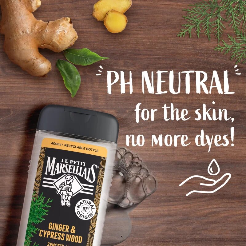 Le Petit Marseillais Ginger & Cypress Wood tusfürdő gél 4 in 1 uraknak 400 ml