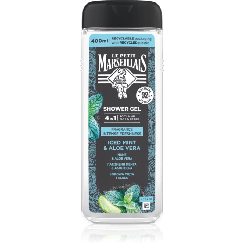 Le Petit Marseillais Iced Mint & Aloe Vera tusfürdő gél 4 in 1 uraknak 400 ml