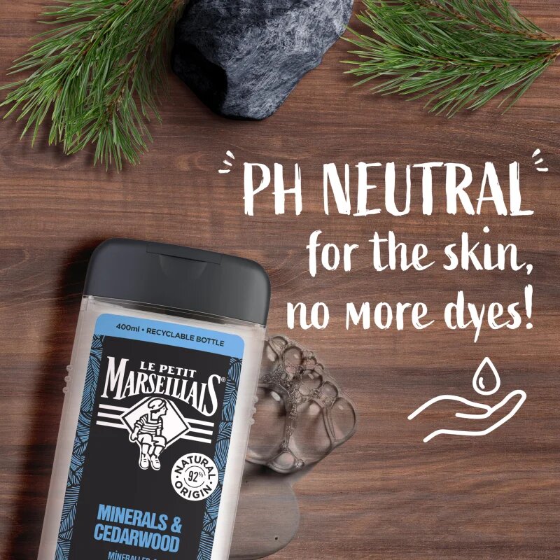 Le Petit Marseillais Minerals & Cedarwood tusfürdő gél 4 in 1 uraknak 400 ml