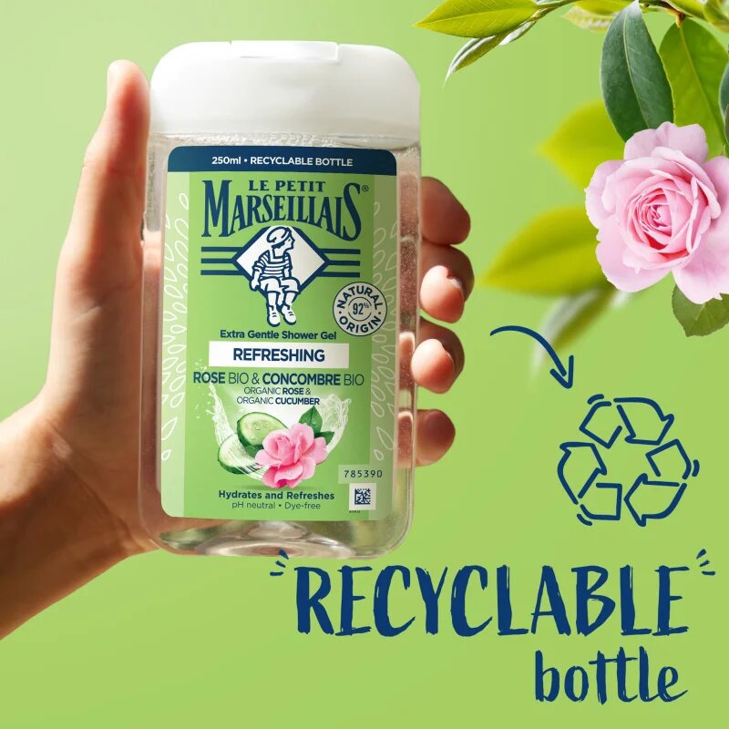 Le Petit Marseillais Rose BIO & Cucumber BIO gyengéd tusfürdő gél 250 ml