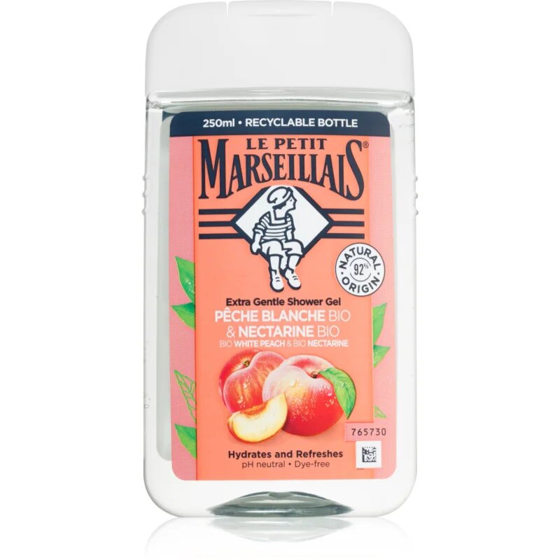 Le Petit Marseillais White Peach Bio & Nectarine Bio gyengéd tusfürdő gél 250 ml
