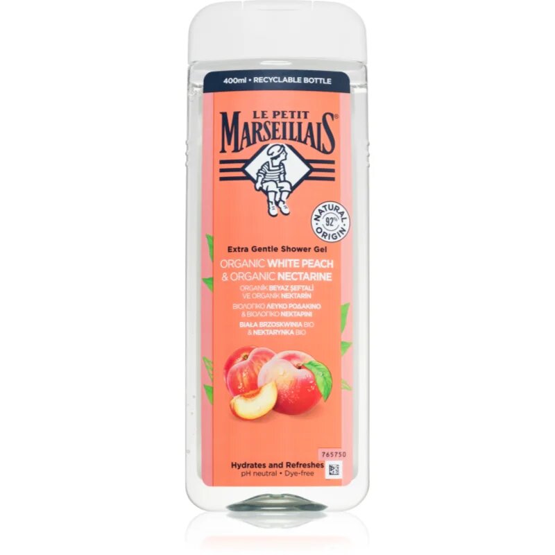 Le Petit Marseillais White Peach Bio & Nectarine Bio gyengéd tusfürdő gél 400 ml