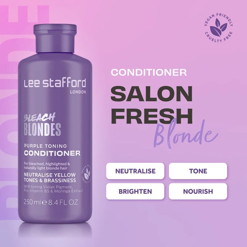 Lee Stafford Bleach Blondes Toning Conditioner tonizáló kondicionáló a szőke és melírozott hajra 250 ml
