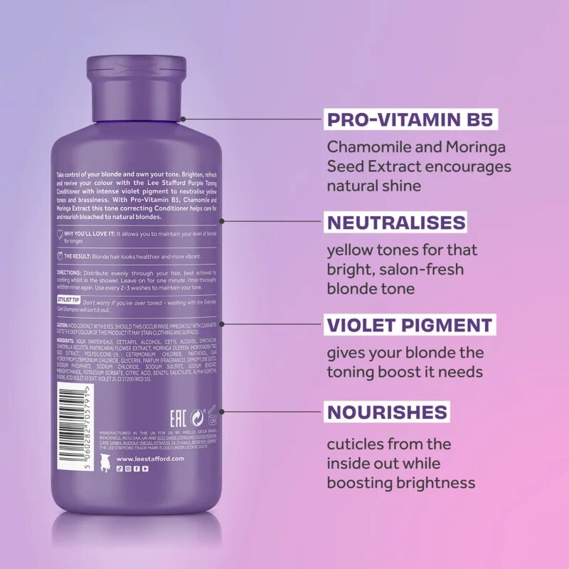 Lee Stafford Bleach Blondes Toning Conditioner tonizáló kondicionáló a szőke és melírozott hajra 250 ml