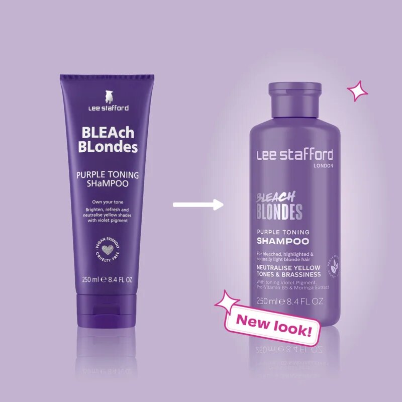 Lee Stafford Bleach Blondes Toning Shampoo sampon szőke hajra semlegesíti a sárgás tónusokat 250 ml