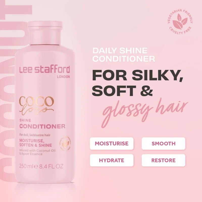 Lee Stafford CoCo LoCo Agave hidratáló kondicionáló a fénylő és selymes hajért 250 ml