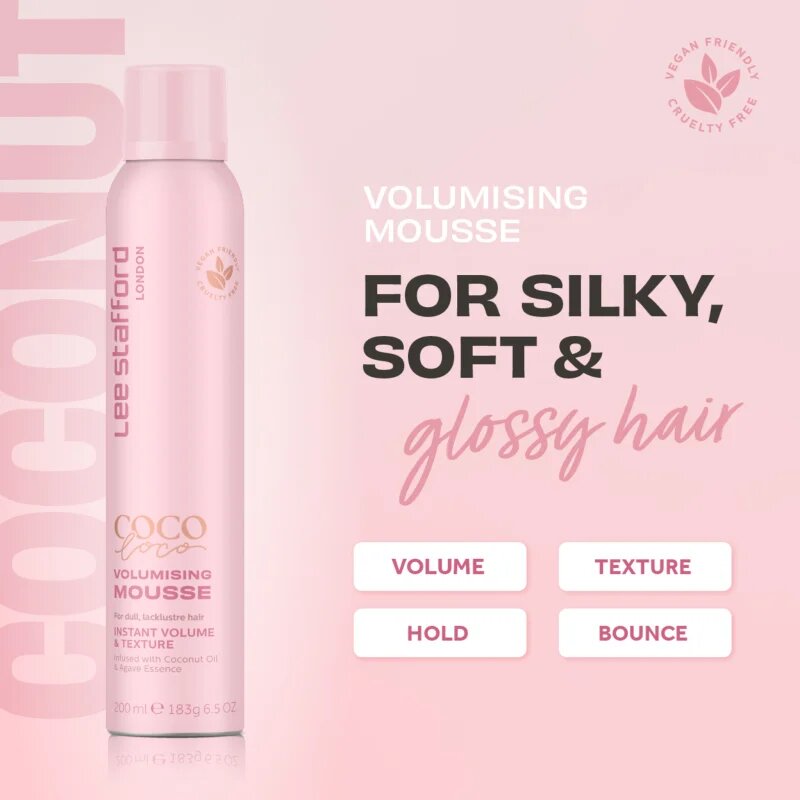 Lee Stafford CoCo LoCo Agave luxus térfogatnövelő hab finom és lesimuló hajra 200 ml