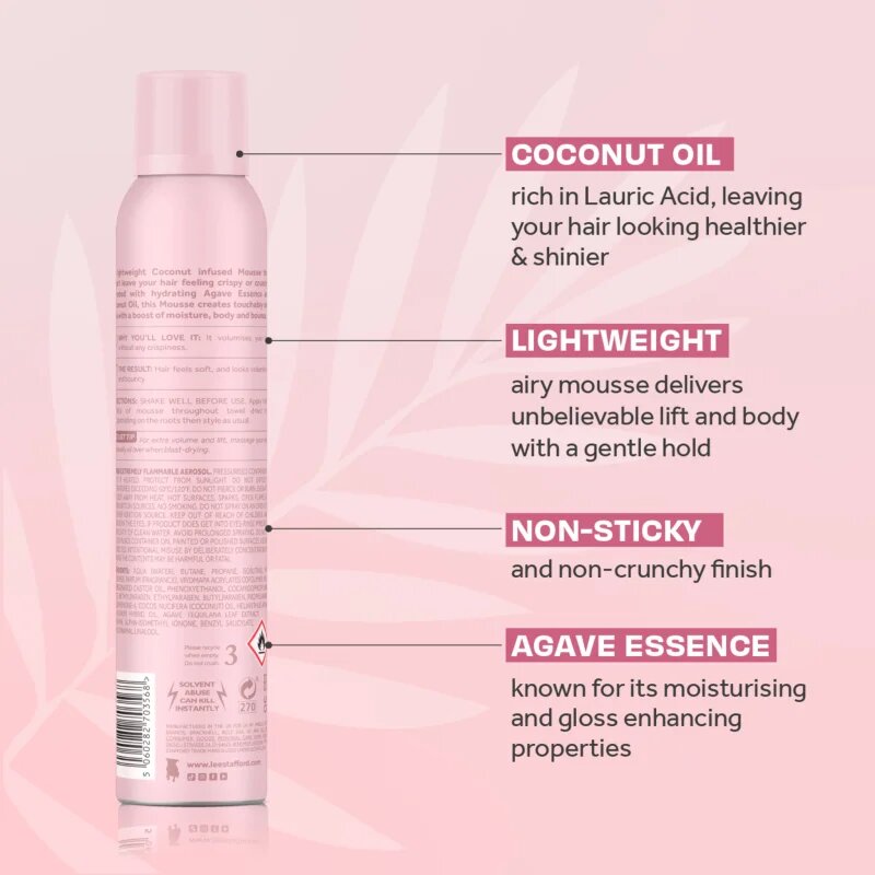Lee Stafford CoCo LoCo Agave luxus térfogatnövelő hab finom és lesimuló hajra 200 ml