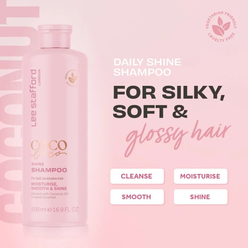 Lee Stafford CoCo LoCo Agave sampon mindennapi használatra a fénylő és selymes hajért 500 ml