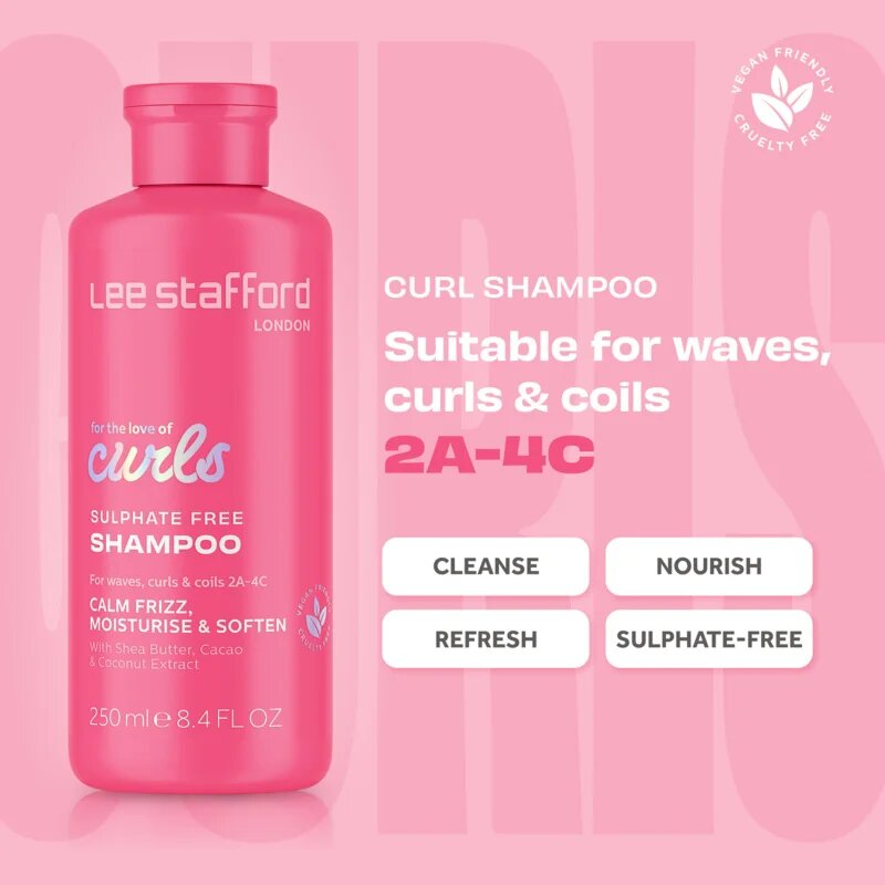 Lee Stafford For The Love Of Curls Shampoo sampon a hullámos és göndör hajra 250 ml