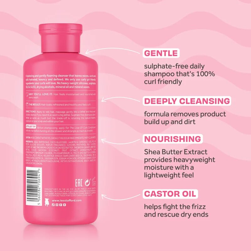 Lee Stafford For The Love Of Curls Shampoo sampon a hullámos és göndör hajra 250 ml