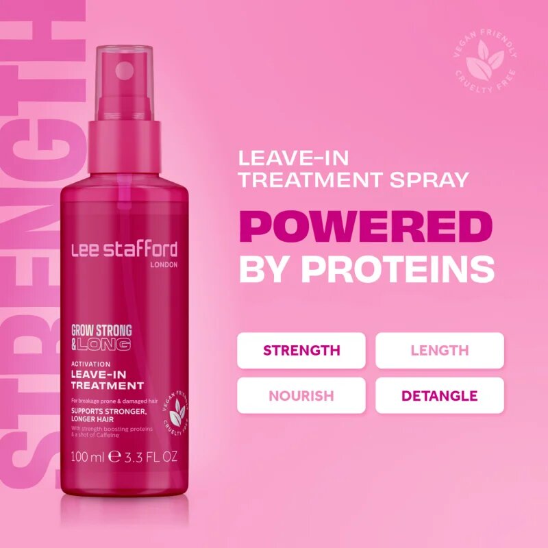 Lee Stafford Grow Strong & Long Activation Leave - In Treatment haj spray a haj megerősítésére 100 ml