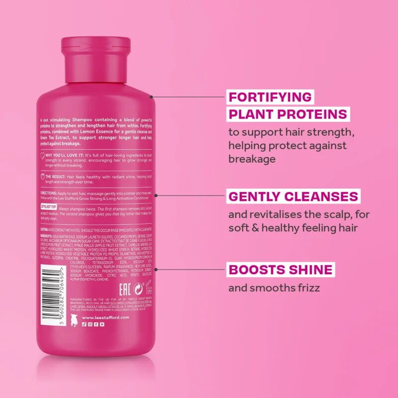 Lee Stafford Grow Strong & Long Activation Shampoo hajsampon a haj növekedéséért és megerősítéséért a hajtövektől kezdve 250 ml