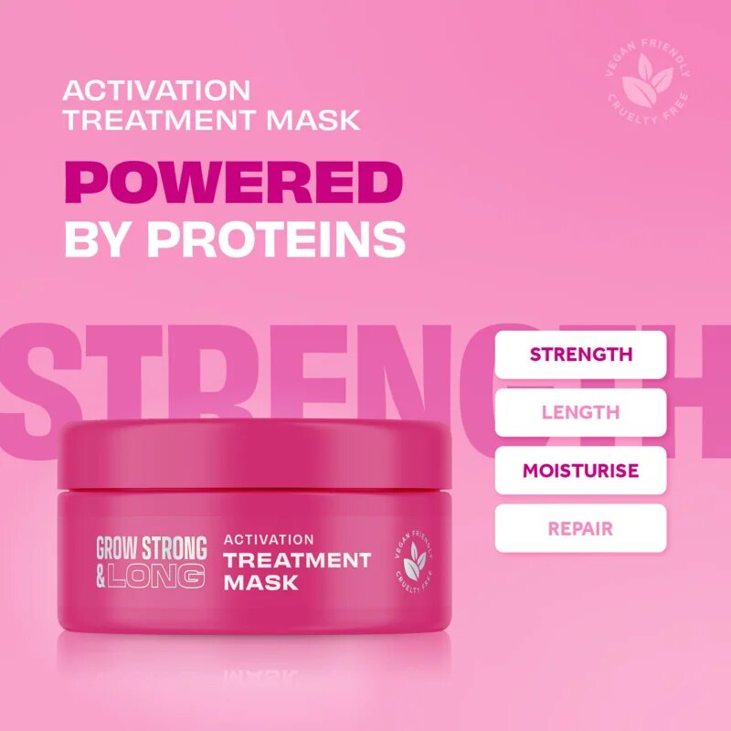 Lee Stafford Grow Strong & Long Activation Treatment Mask haj maszk hajtöredezés ellen 200 ml