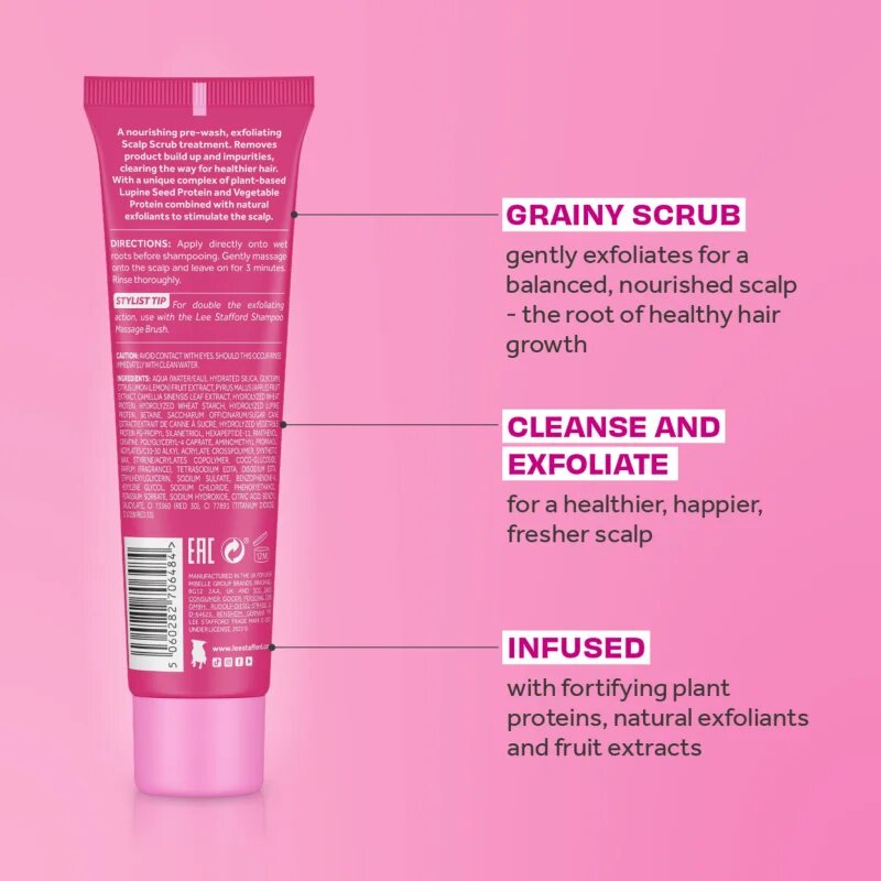 Lee Stafford Grow Strong & Long Stimulating Scapl Scrub fejbőrradír vegán 100 ml