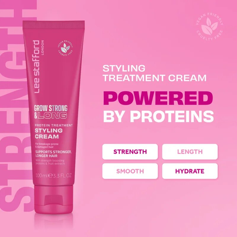 Lee Stafford Grow Strong & Long Styling Cream hajformázó krém proteinnel 100 ml