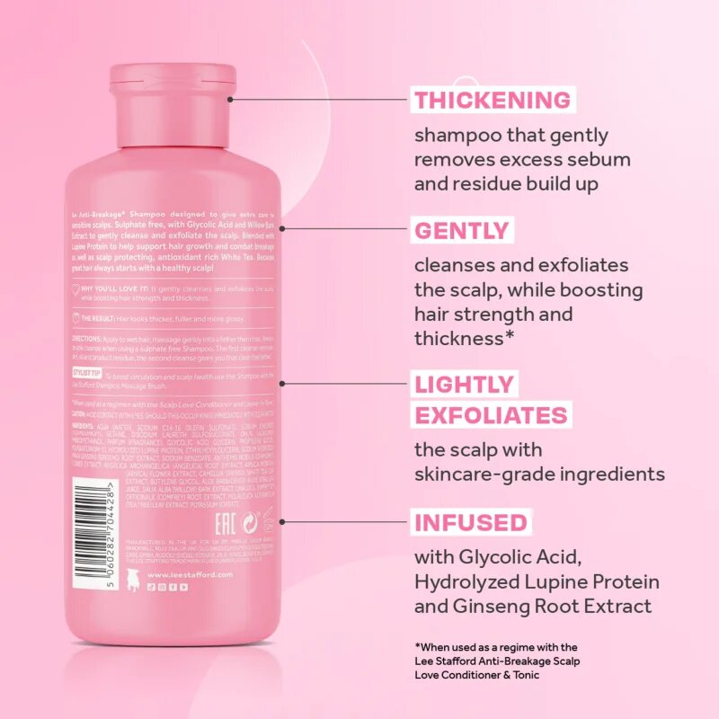 Lee Stafford Scalp Love Anti-Breakage Shampoo erősítő sampon a gyenge hullásra hajlamos hajra 250 ml
