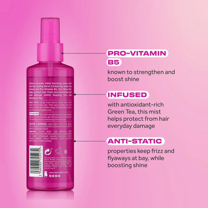 Lee Stafford Styling Heat Protection Shine Mist hővédő spray hajra 200 ml