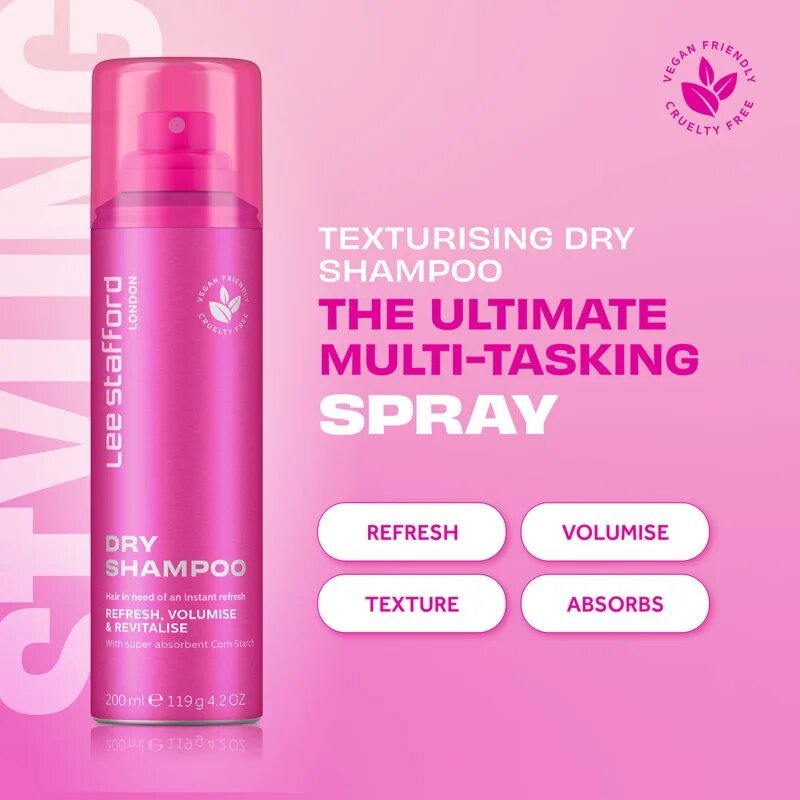 Lee Stafford Styling Original Dry Shampoo száraz sampon a felesleges faggyú felszívódásáért és a haj frissítéséért 200 ml
