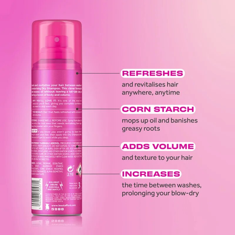 Lee Stafford Styling Original Dry Shampoo száraz sampon a felesleges faggyú felszívódásáért és a haj frissítéséért 200 ml