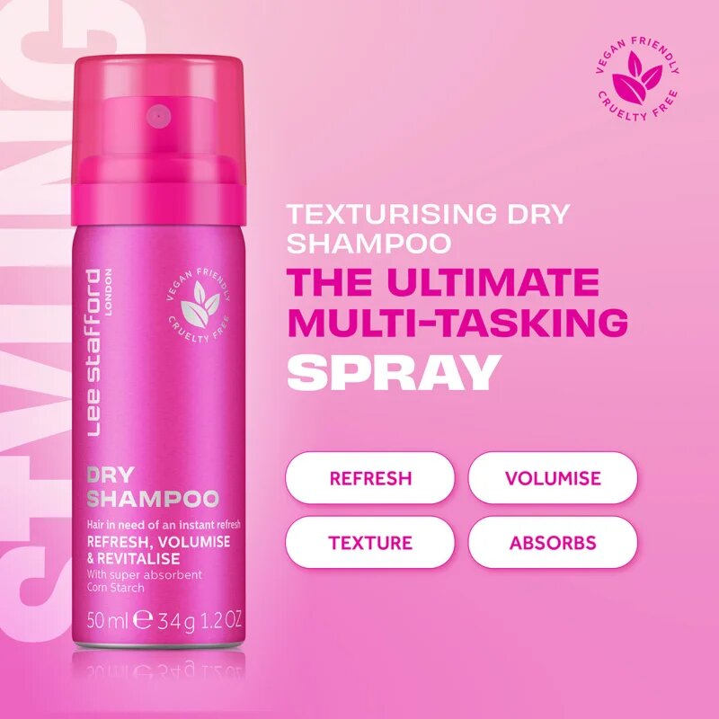 Lee Stafford Styling Original Dry Shampoo száraz sampon a felesleges faggyú felszívódásáért és a haj frissítéséért 50 ml
