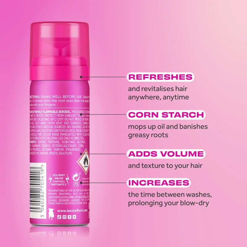 Lee Stafford Styling Original Dry Shampoo száraz sampon a felesleges faggyú felszívódásáért és a haj frissítéséért 50 ml